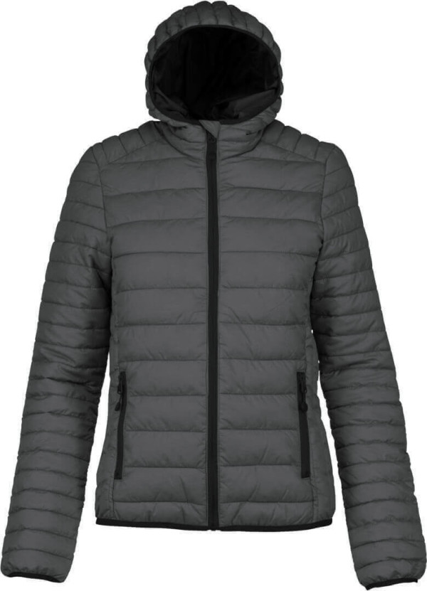 Ladies' light hooded padded jacket