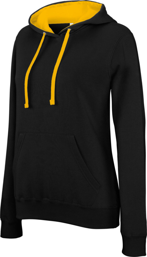 Ladies' Contrast Hooded Sweatshirt