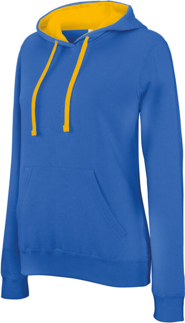 Ladies' Contrast Hooded Sweatshirt