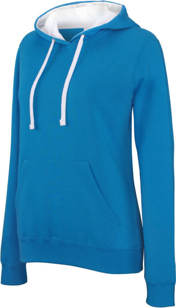 Ladies' Contrast Hooded Sweatshirt