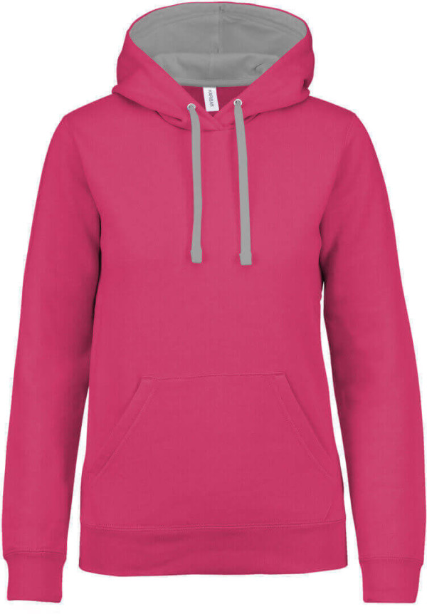 Ladies' Contrast Hooded Sweatshirt