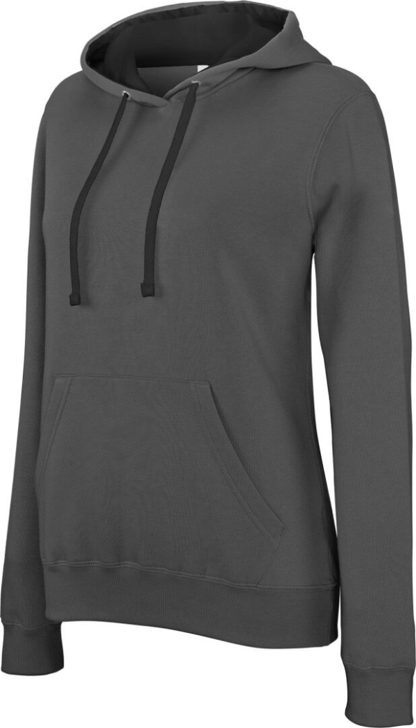 Ladies' Contrast Hooded Sweatshirt