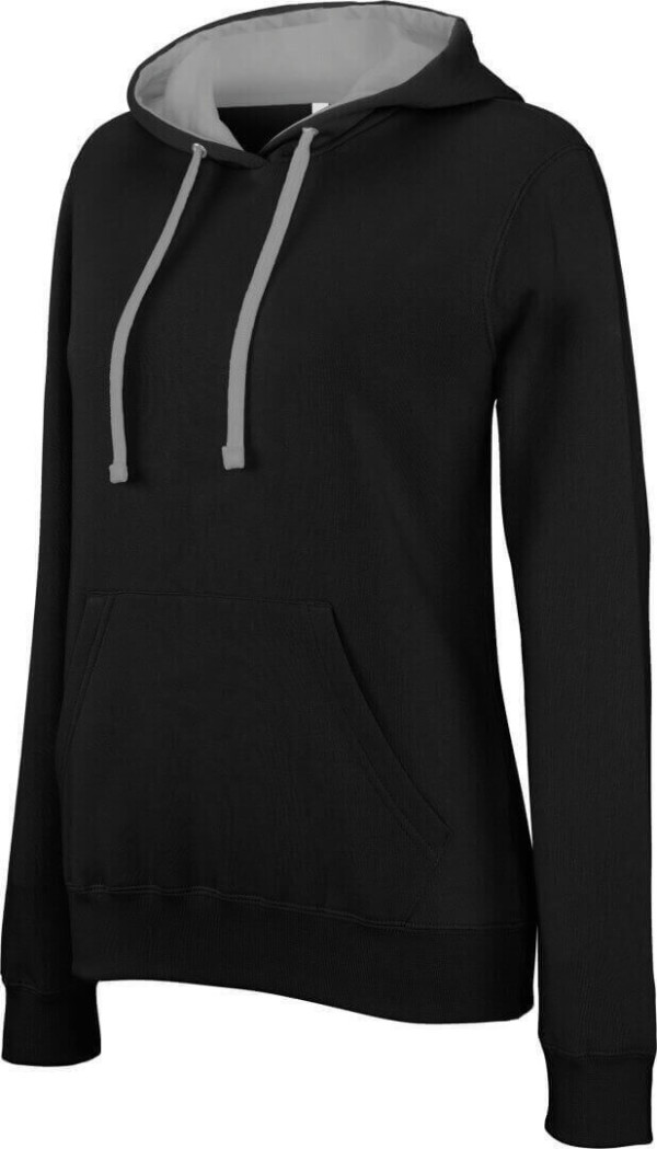 Ladies' Contrast Hooded Sweatshirt