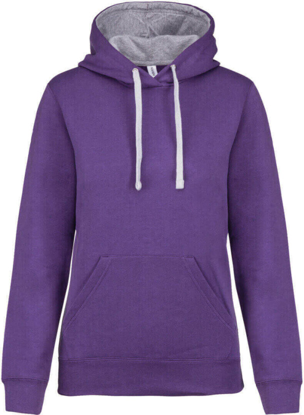 Ladies' Contrast Hooded Sweatshirt