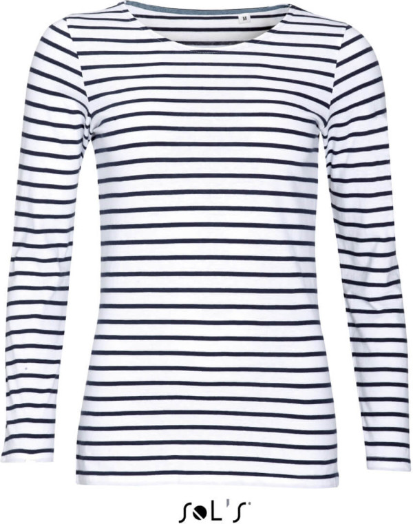 Ladies' T-Shirt with Stripes longsleeve