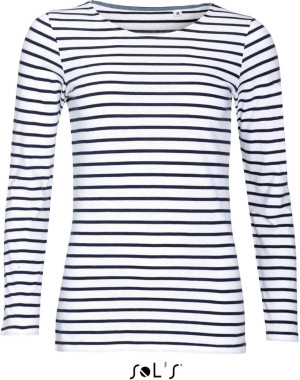 Ladies' T-Shirt with Stripes longsleeve - Reklamnepredmety