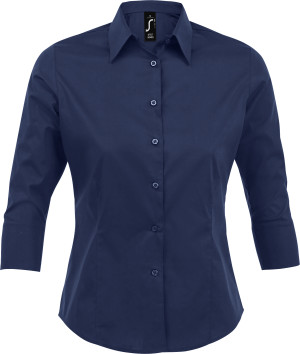 Poplin Stretch Blouse 3/4 Sleeve