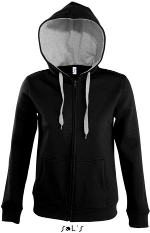 Ladies' Contrasted Hooded Sweat Jacket - Reklamnepredmety