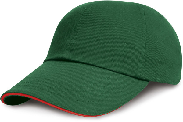 Low Profile Heavy Brushed Cap with Sandwich Peak