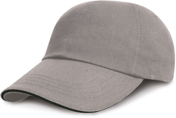 Low Profile Heavy Brushed Cap with Sandwich Peak