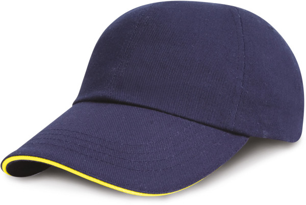 Low Profile Heavy Brushed Cap with Sandwich Peak