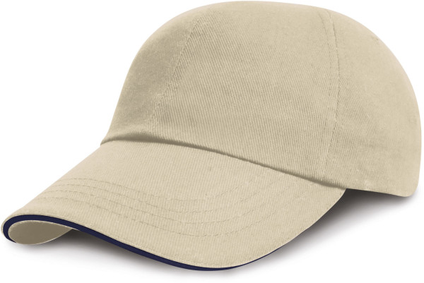 Low Profile Heavy Brushed Cap with Sandwich Peak