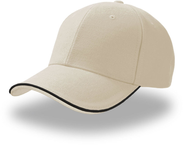 Heavy Brushed 6 Panel Cotton-Twill Sandwich Cap