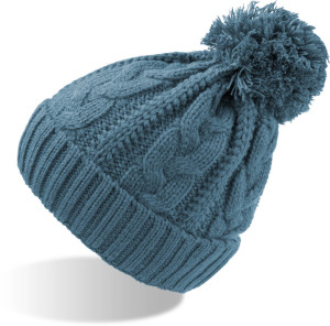 Raw Knitted Beanie with Pompon - Reklamnepredmety