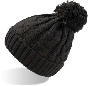 Raw Knitted Beanie with Pompon - Reklamnepredmety