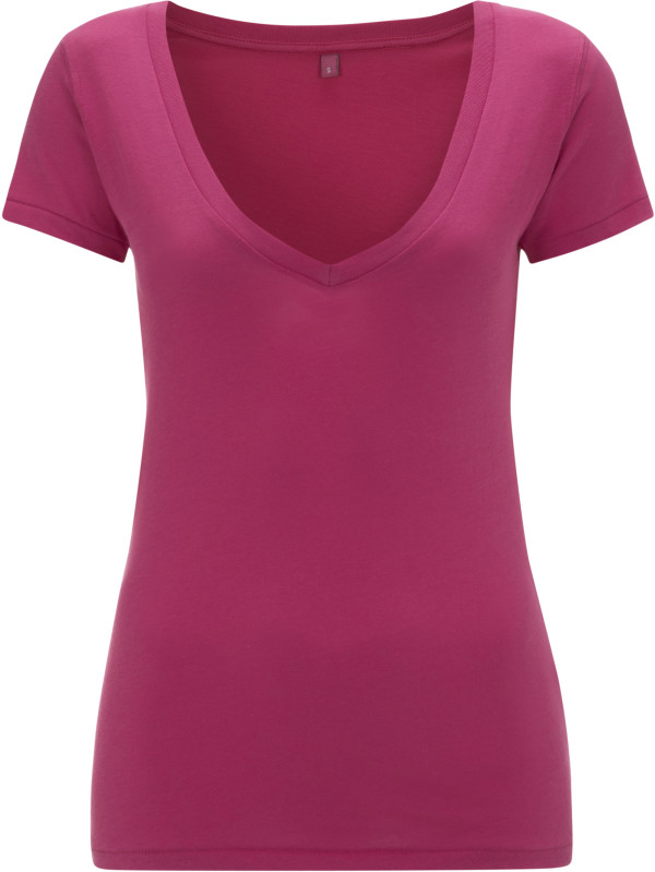 Ladies' Deep V-Neck Jersey T-Shirt