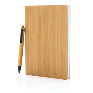 A5 Bamboo notebook & pen set - Reklamnepredmety