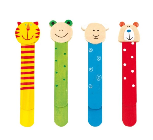 Wooden bookmarks "Funny Animals" 4-times assorted, price per piece