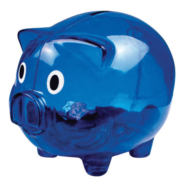 Transparent piggy bank