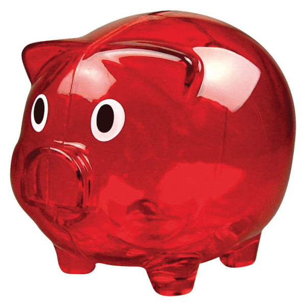 Transparent piggy bank