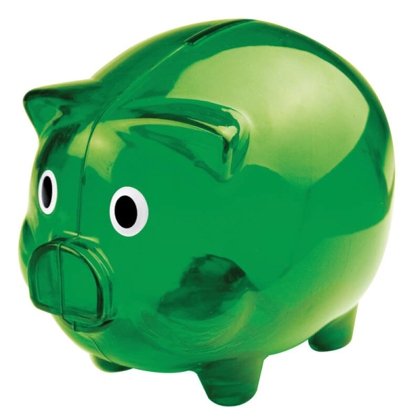 Transparent piggy bank