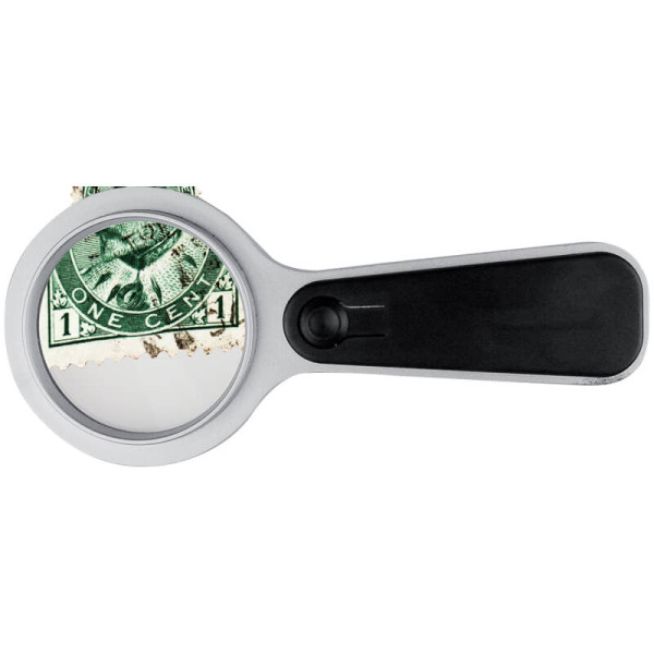 Plastic magnifier with white LED
