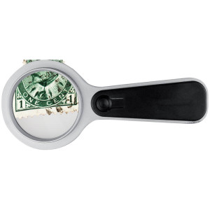 Plastic magnifier with white LED - Reklamnepredmety