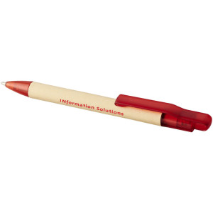 Safi paper ballpoint pen. Paper ballpoint pen with plastic clip and tip. Paper, ABS Plastic.