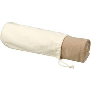 Aira micro plush fleece blanket with cotton pouch