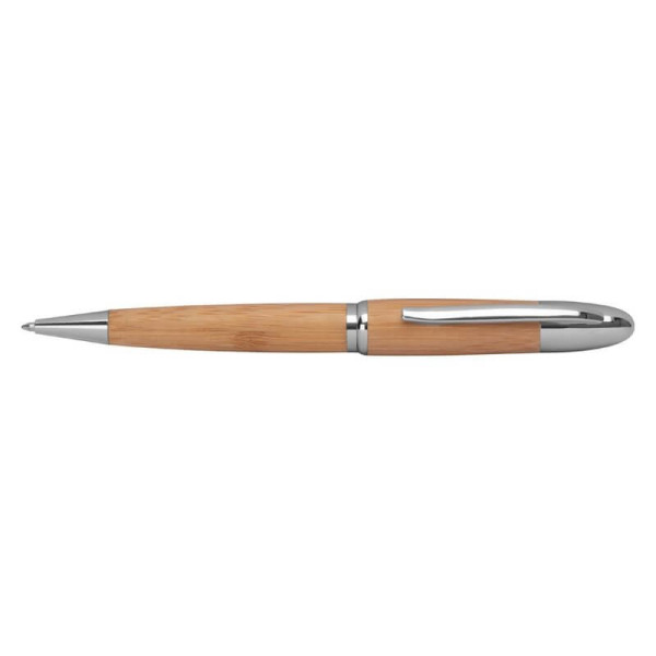 Metal twist ballpen with bamboo coating