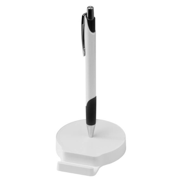 Mobile phone holder with magnetic function, includes metal ballpen