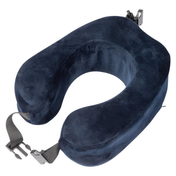 Plush neck pillow with closure band