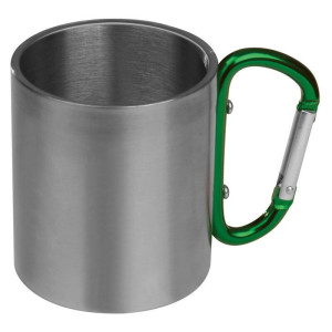 Metal mug with snap hook - Reklamnepredmety