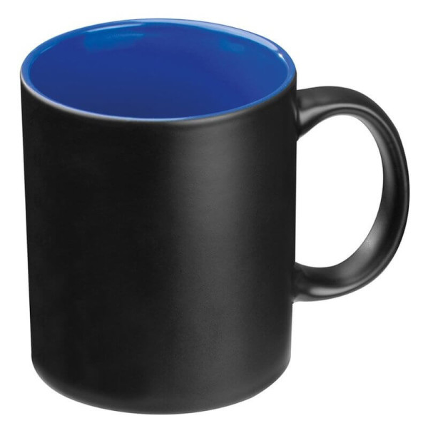 Black mug with colored inside