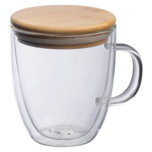 Double-walled glass with handle and 350 ml filling capacity - Reklamnepredmety