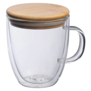 Double-walled glass with handle and 350 ml filling capacity