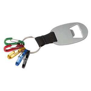 Keychain with bottle opener and 5 mini snap hooks - Reklamnepredmety