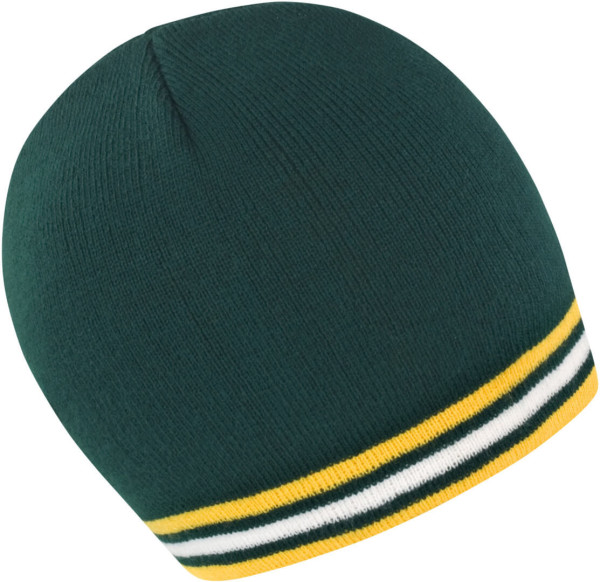 Beanie with contrasting stripes