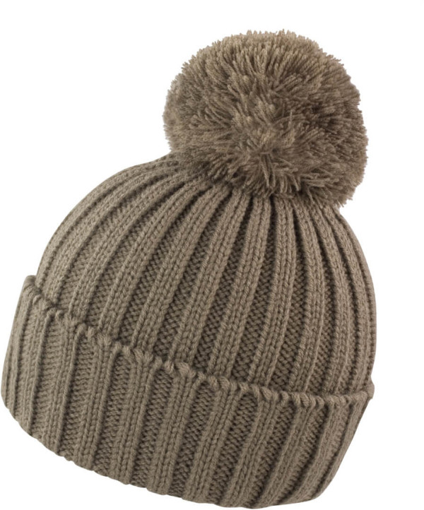 Knitted Hat with Pompon