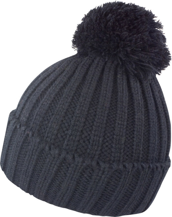 Knitted Hat with Pompon