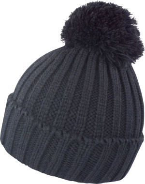 Knitted Hat with Pompon