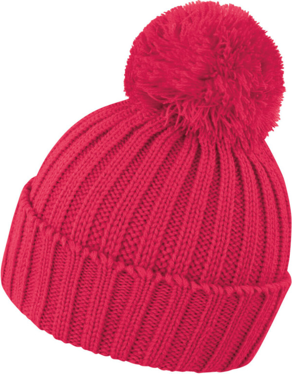 Knitted Hat with Pompon