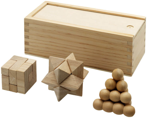 Brainiac 3-piece wooden brainteasers