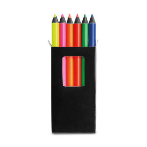 MEMLING. Pencil box with 6 coloured pencils - Reklamnepredmety