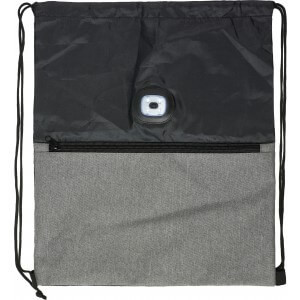 Polyester (300D) drawstring backpack with light - Reklamnepredmety