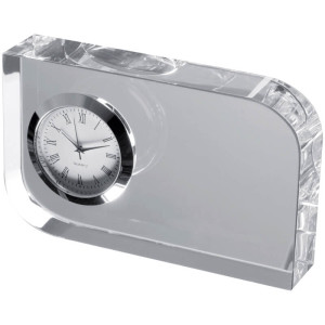 Glass block with small clock