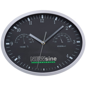 Wall clock with hygrometer, thermometer and click system - Reklamnepredmety