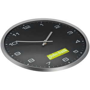 Wall clock with silver frame and click system - Reklamnepredmety