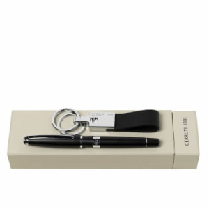 Set CERRUTI 1881 Black (rollerball pen & key ring) - Reklamnepredmety