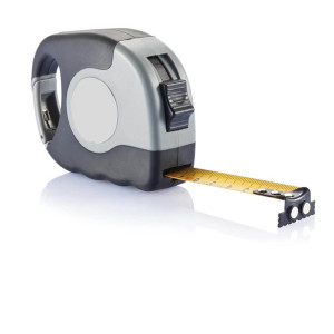 Measuring tape with carabiner, grey - Reklamnepredmety